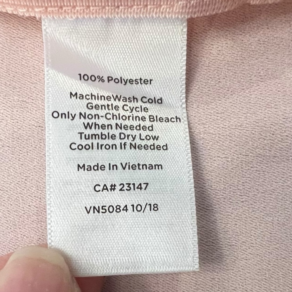 Talbots Blouse Pastel Pink Cutout Sleeves 3/4 Hidden Side Zipper Size LP NWT - Picture 9 of 13
